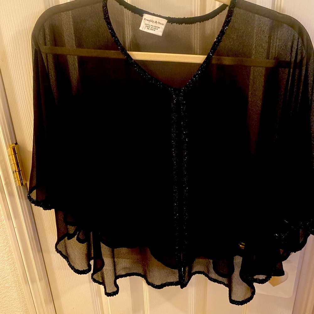 Ladies Sleeveless Shoulder Shawl with Beads